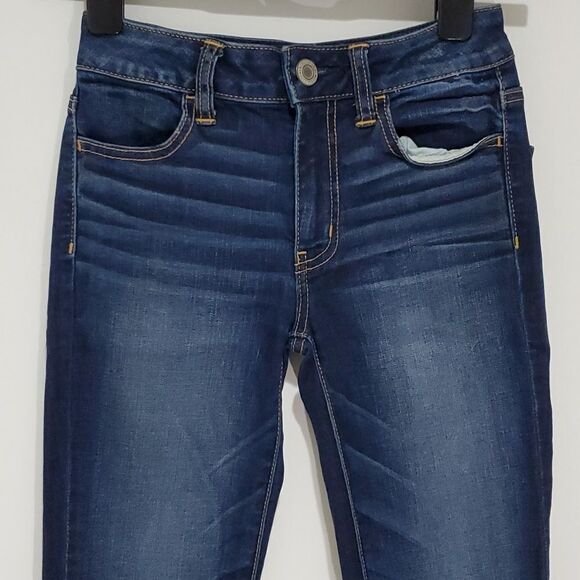 AMERICAN Eagle super stretch 24x27 dark wash jeggings - Picture 2 of 8